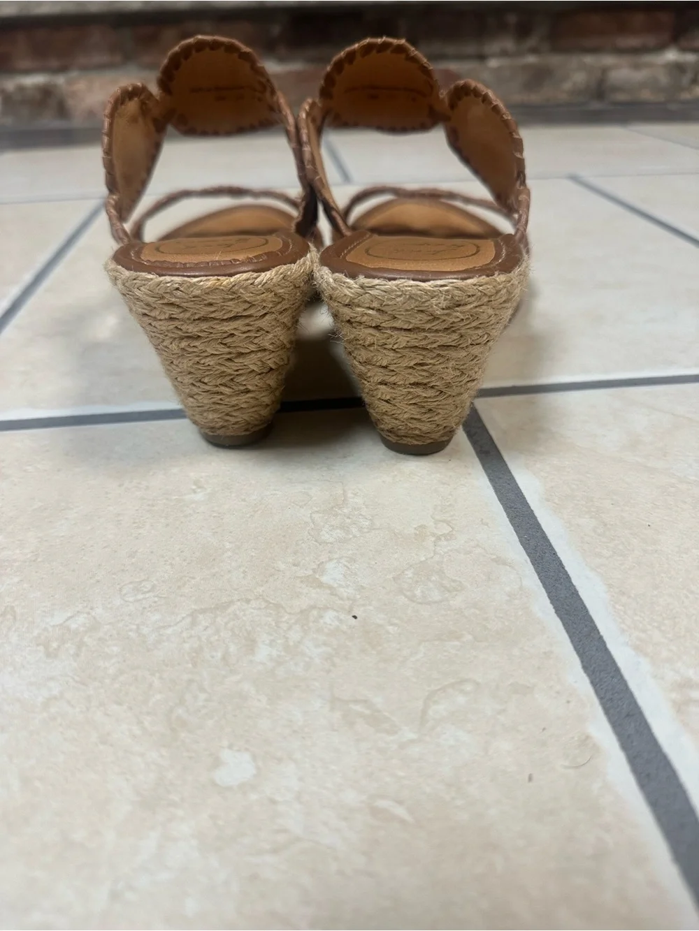 Jack Rogers Tan Leather Slip-On Mules